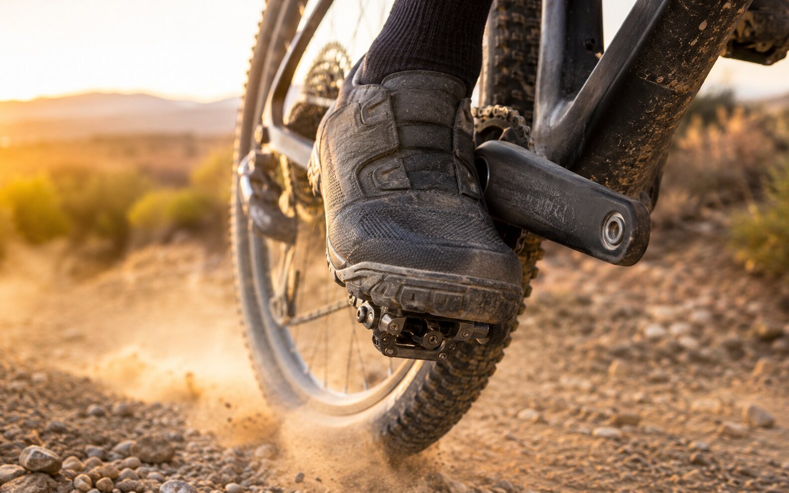 Cycling shoe and pedal setup